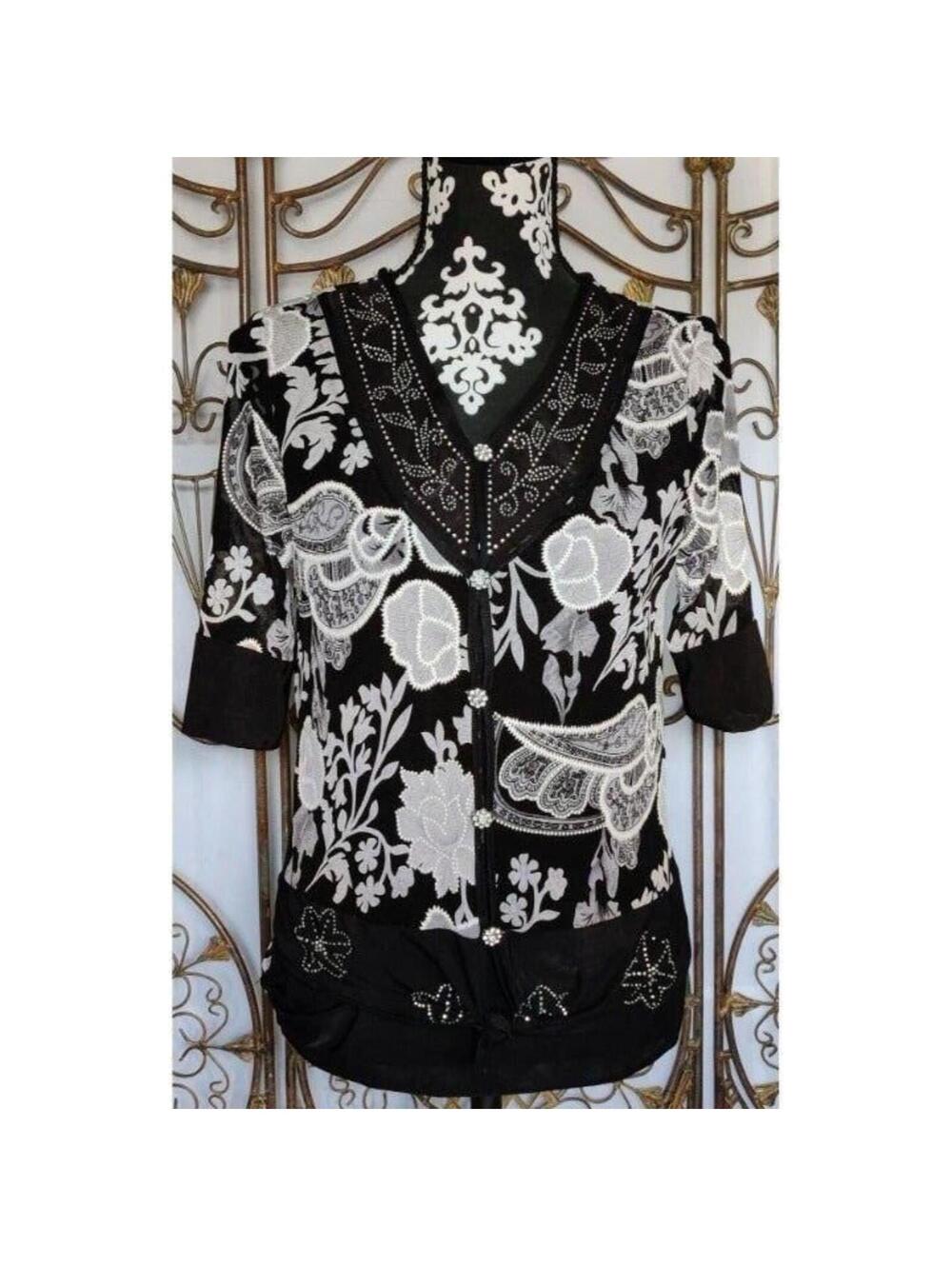 VTG. Women's Appointments Size Small Floral Print Blouse